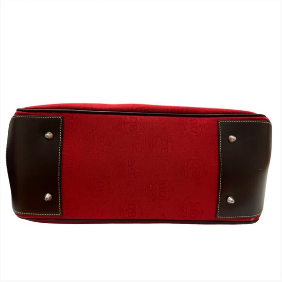 Dooney & Bourke Double Handle-Tote Satchel Donegal Crest Red-Brown Bag - Picture 8 of 12